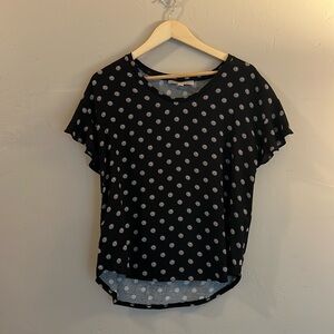 LOFT short-sleeve black blouse, size small